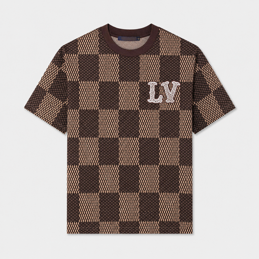 T-Shirt LV marron brodé