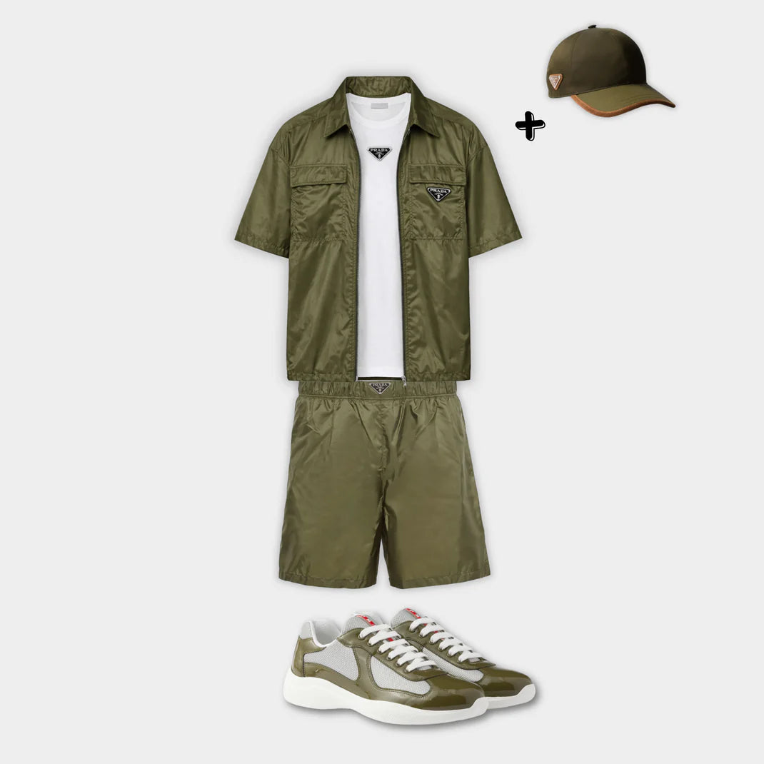 Outfit Pr°da kaki + Casquette Offerte