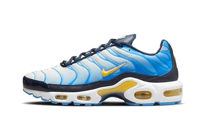 Nike® Air Max Plus University Blue Topaz Gold